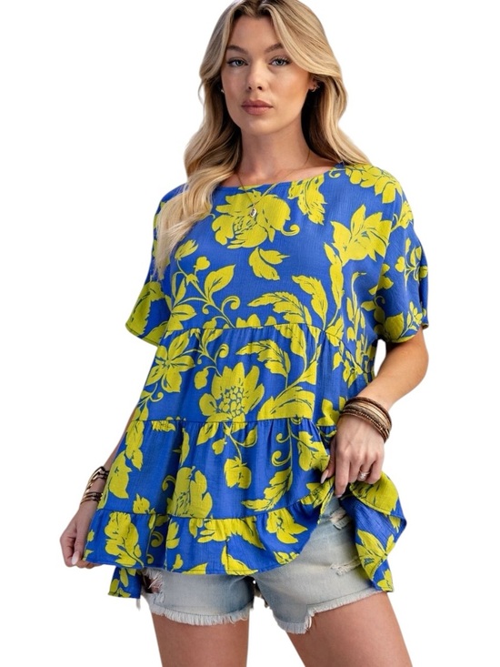 easel Tops - 341: EASEL NWT TOP PERI BLUE (H6)